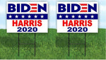 2 Pack BIDEN HARRIS 2020 JOE KAMALA BIDEN POLITICAL Yard Sign ROAD SIGN w stands