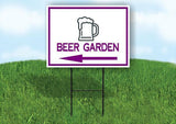BEER GARDEN PURPLE ARROW LEFT Yard Sign Road with Stand LAWN SIGN Single sided