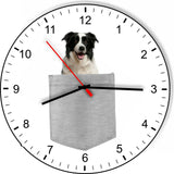 Border Collie In Your Pocket Puppy Dog kitchen living room Wall Clock