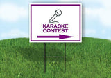 KARAOKE CONTEST PURPLE ARROW Yard Sign Road with Stand LAWN SIGN Single sided