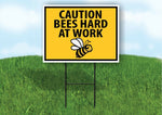 CAUTION BEES HARD AT WORK Yard Sign with Stand LAWN SIGN