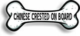 Dog on Board Chinese Crested Bone Car Magnet Bumper Sticker 3"x7"