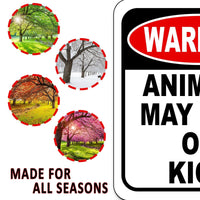 warning ANIMALS MAY BITE OR KICK Metal Aluminum composite sign