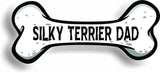Dog Dad Silky Terrier Bone Car Magnet Bumper Sticker 3"x7"