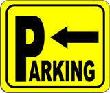 Directional Parking Sign with arrow pointing left YELLOW Aluminum Composite