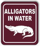 ALLIGATORS IN WATER DANGER PARK CAMPING Metal Aluminum composite sign