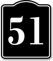 51 Bay Garage Door Plate Field Lane Gate Number BLACK Aluminum Composite Sign