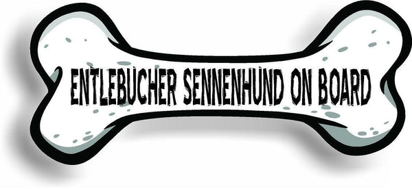 Dog on Board Entlebucher Sennenhund Bone Car Magnet Bumper Sticker 3"x7"