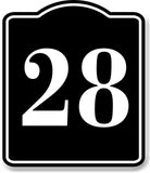 28 Bay Garage Door Plate Field Lane Gate Number BLACK Aluminum Composite Sign