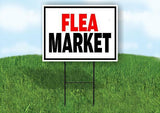 FLEA MARKET WITH BORDER Yard Sign with Stand LAWN SIGN