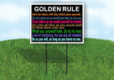 GOLDEN RULE COLORFUL Yard Sign with Stand LAWN SIGN
