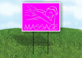 MASSAGE THERAPY HANDS PINK Plastic Yard Sign ROAD SIGN with Stand