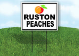 RUSTON PEACHES BLACK BORDER Yard Sign with Stand LAWN SIGN