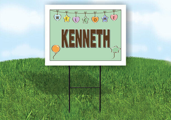 KENNETH WELCOME BABY GREEN  18 in x 24 in Yard Sign Road Sign with Stand