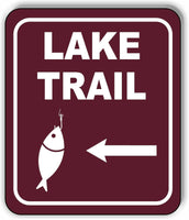 LAKE TRAIL DIRECTIONAL LEFT ARROW CAMPING Metal Aluminum composite sign