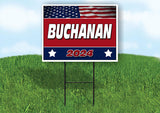 BUCHANAN FLAG RED 2024 18inx24in Yard Road Sign w/ Stand