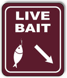 LIVE BAIT DIRECTIONAL 45 DEGREES DOWN RIGHT ARROW Metal Aluminum composite sign