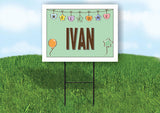 IVAN WELCOME BABY GREEN  18 in x 24 in Yard Sign Road Sign with Stand