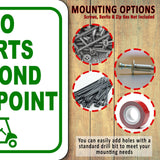 NO GOLF CARTS BEYOND THIS POINT GREEN Metal Aluminum composite sign