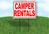 CAMPER Rentals RED Yard Sign Road with Stand LAWN SIGN