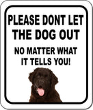 PLEASE DONT LET THE DOG OUT Norfolk Terrier Metal Aluminum Composite Sign