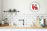 Akita Love Park Cute Puppy Dog kitchen living room Wall Clock