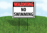 WARNING NO SWIMMING RED Plastic Yard Sign ROAD SIGN with Stand