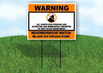 Warning neighborhood watch ORANGE Yard Sign Road with Stand LAWN SIGN