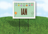 IAN WELCOME BABY GREEN  18 in x 24 in Yard Sign Road Sign with Stand