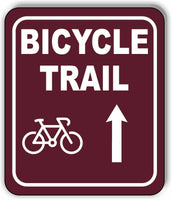 BICYCLE TRAIL DIRECTIONAL UPWARD ARROW CAMPING Metal Aluminum composite sign
