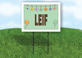 LEIF WELCOME BABY GREEN  18 in x 24 in Yard Sign Road Sign with Stand