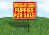 Staffordshire Terrier PUPPIES FOR SALE Yard Sign Road with Stand LAWN SIGN