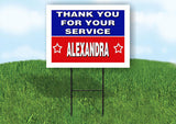 ALEXANDRA THANK YOU SERVICE 18 in x 24 in Yard Sign Road Sign with Stand