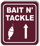 BAIT N TACKLE DIRECTIONAL UPWARDS ARROW CAMPING Metal Aluminum composite sign