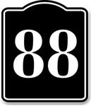 88 Bay Garage Door Plate Field Lane Gate Number BLACK Aluminum Composite Sign