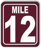 Mile 12 Distance Marker Brown Running Race 5k Marathon Aluminum Composite Sign