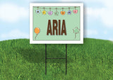 ARIA WELCOME BABY GREEN  18 in x 24 in Yard Sign Road Sign with Stand