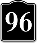 96 Bay Garage Door Plate Field Lane Gate Number BLACK Aluminum Composite Sign