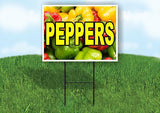 PEPPERS WITH PEPPER BACKGROUND Plastic Yard Sign ROAD SIGN with Stand