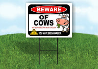 BEWARE OF COWS NOT RESPONSIBLE FOR INJURY Plastic Yard Sign ROAD SIGN with Stand