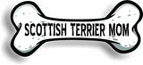 Dog Mom Scottish Terrier Bone Car Magnet Bumper Sticker 3"x7"