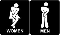 Funny bathroom sign set 8 1/2 X 10 RESTROOM SIGN Aluminum men I have to go set