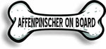 Dog on Board Affenpinscher Bone Car Magnet Bumper Sticker 3"x7"