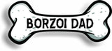 Dog Dad Borzoi Bone Car Magnet Bumper Sticker 3"x7"