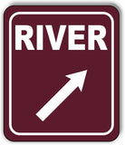 RIVER DIRECTIONAL 45 DEGREES UP RIGHT ARROW CAMPING Aluminum composite sign
