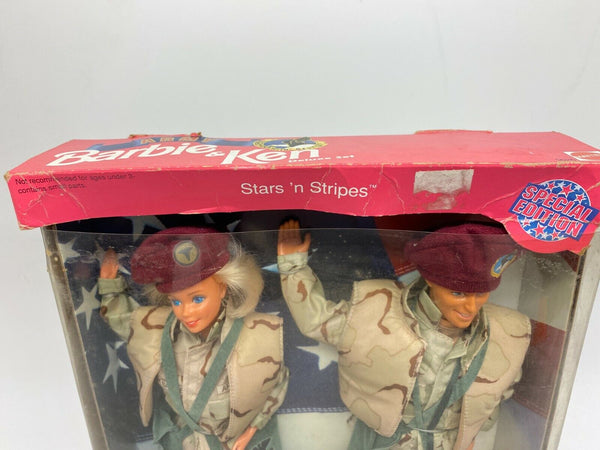 1992 Army Barbie and Ken Deluxe Dolls Set #5626 - damaged box