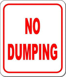 NO DUMPING metal outdoor sign long-lasting