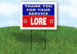 LORE THANK YOU SERVICE 18 in x 24 in Yard Sign Road Sign with Stand