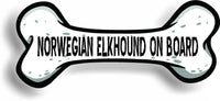 Dog on Board Norwegian Elkhound Bone Car Magnet Bumper Sticker 3"x7"