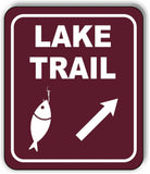 LAKE TRAIL DIRECTIONAL 45 DEGREES UP RIGHT ARROW Metal Aluminum composite sign